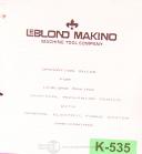 Makino-Makino No.1 K-55 Series, Vertical Milling Instructions & Parts List Manual-K-55-No. 1-Turret Type-04